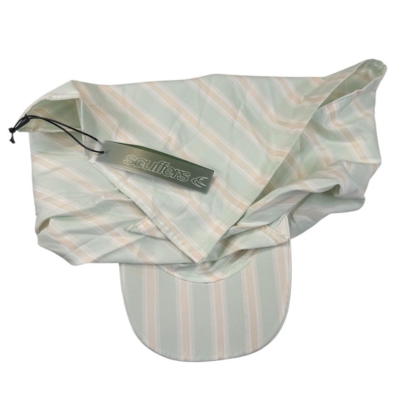 Scuffers Sweet Green CAP Women's Size OS 100% Cotton Stripe Cover Lightweight - Picture 4 of 10